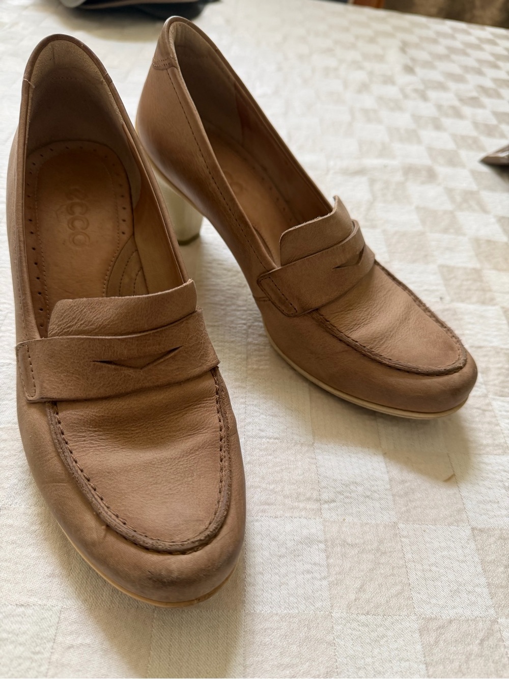 Ecco Women's Brown Leather Penny Loafers